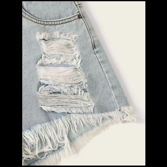 cute high waisted jean shorts - Picture 4 of 5